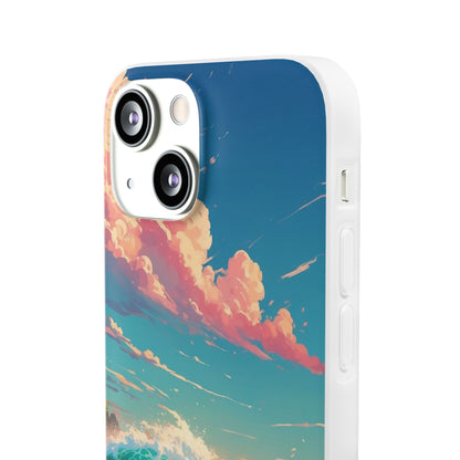 Turquoise Curl iPhone 13 mini Case - Soft