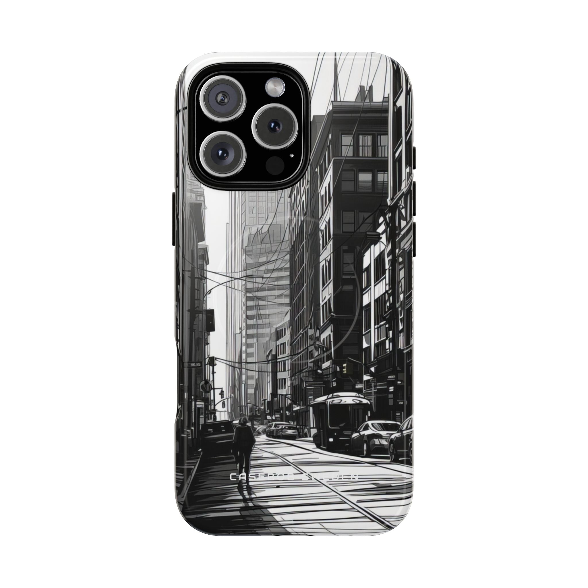 Urban Cityscape Line Perspective iPhone 16 | Tough+ Phone Case