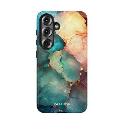 Teal Mosaic Veins Samsung S25 Case - Tough