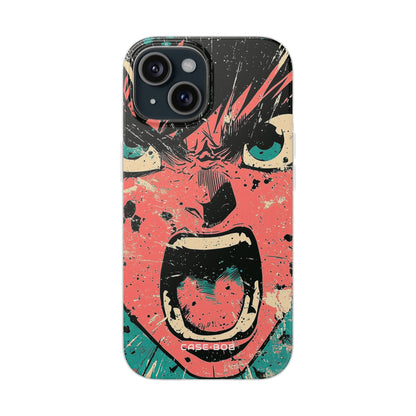 Screaming Face Pink iPhone 15 Case - Soft