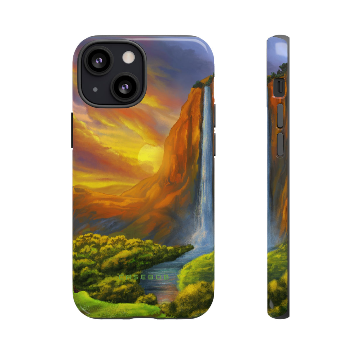 Fantasy Landscape with Waterfall - Protective Phone Case