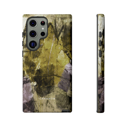 Yellow Grunge Art Phone Case - Protective Phone Case