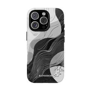 Monochrome Fluidity: Abstract Harmony - for iPhone 16