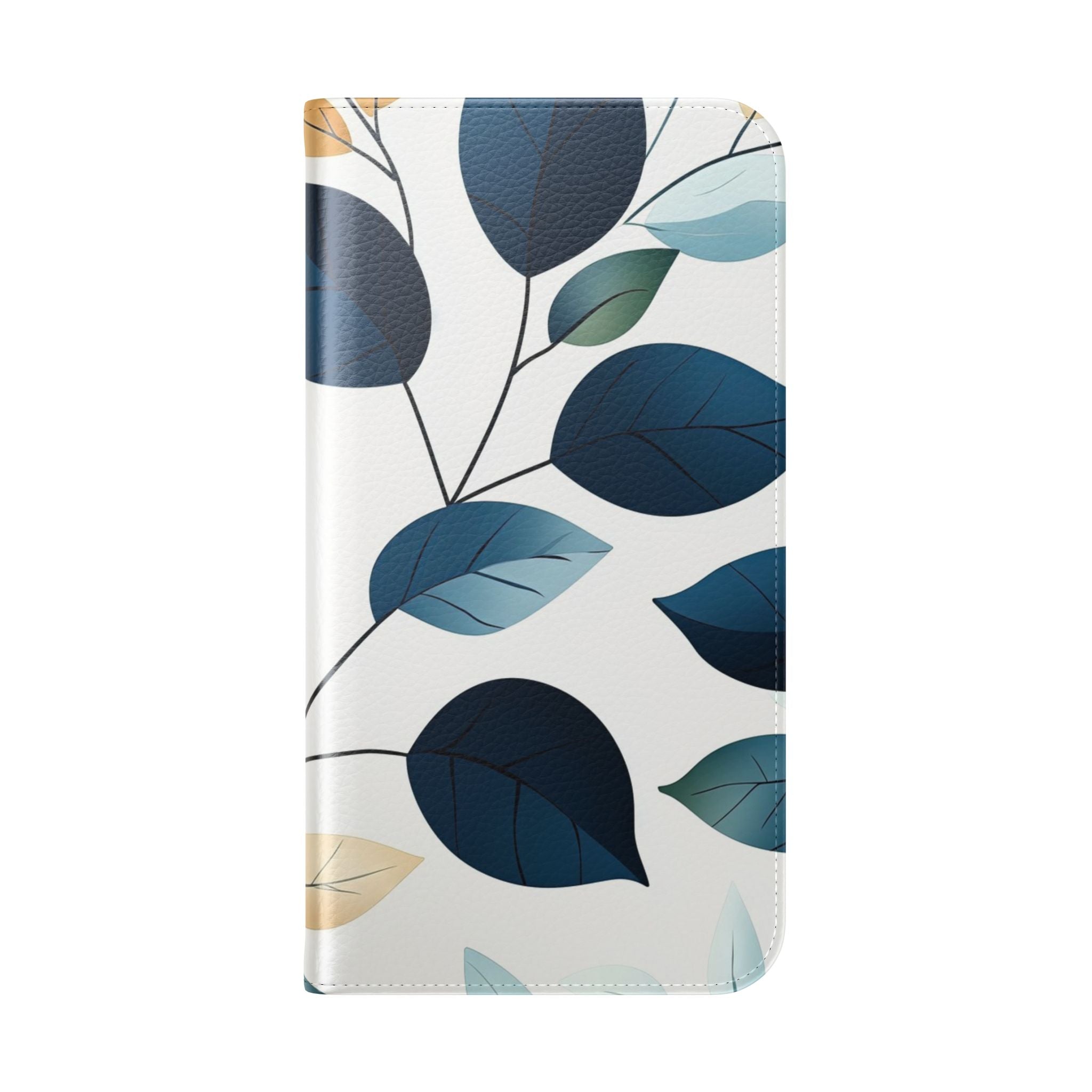 Navy Leaf Veins - iPhone 16 Max Case - Wallet