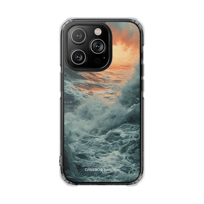 Fiery Wave Power - Clear Impact iPhone 14 Phone Case