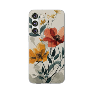 Serene Floral Harmony | Flexible Phone Case for Samsung Galaxy