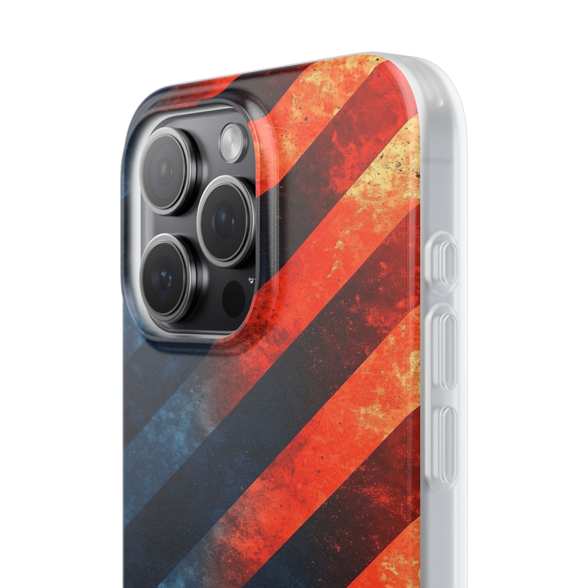 Diagonal Stripes Blaze iPhone 15 Pro Max Case - Soft