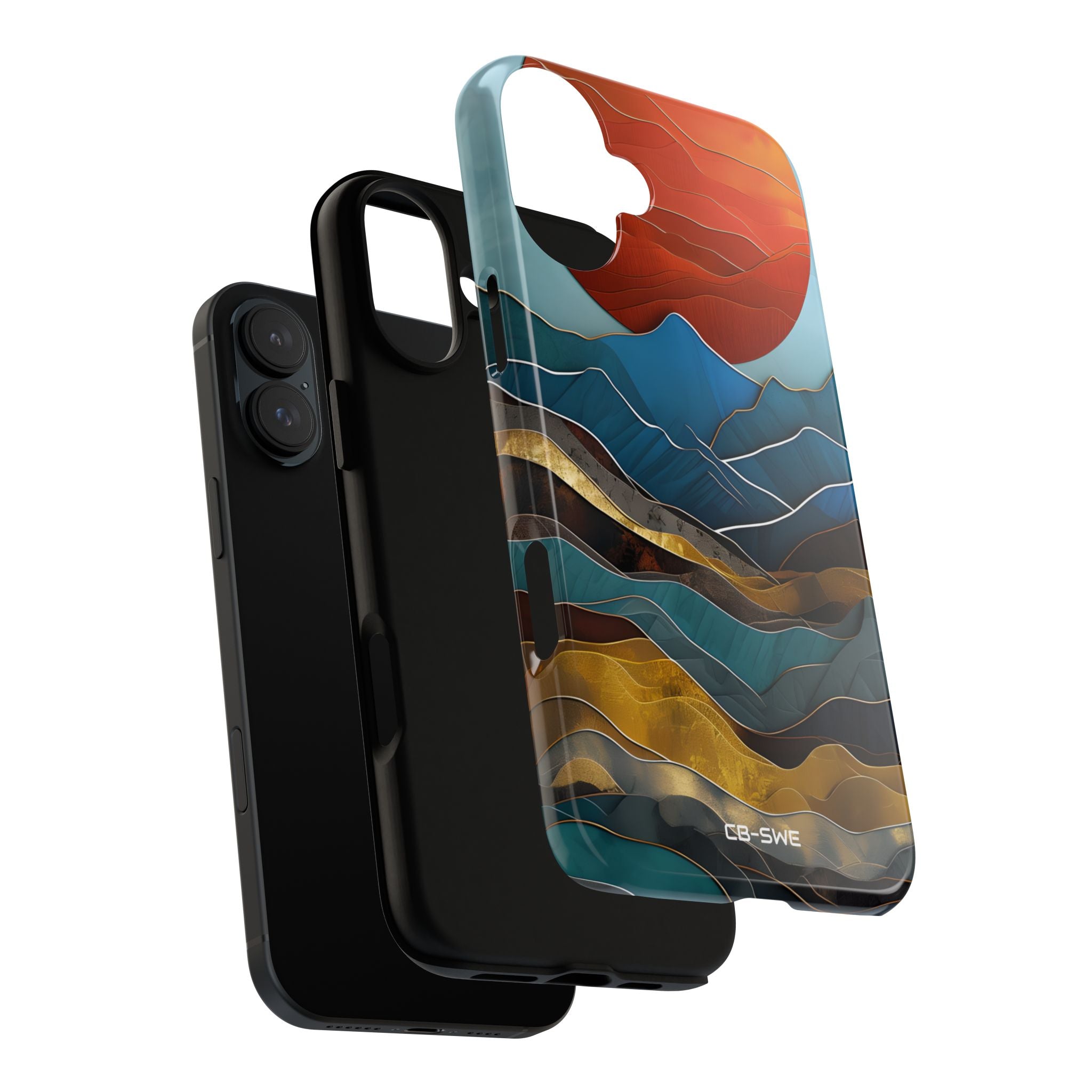 Sunset Geometry Waves - iPhone Case