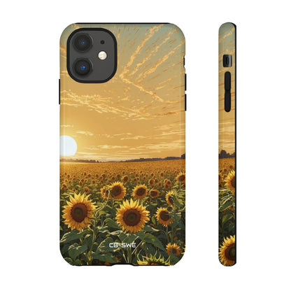 Sunflowers Embrace Sunset - iPhone Case
