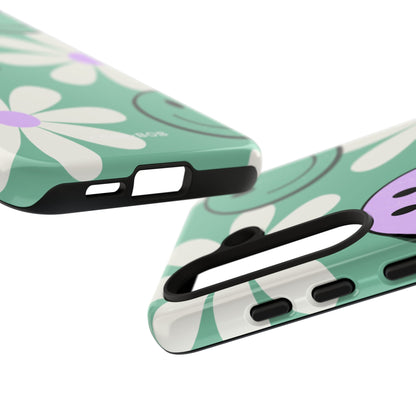 Smiley Daisy Glow Samsung S24 Case - Tough