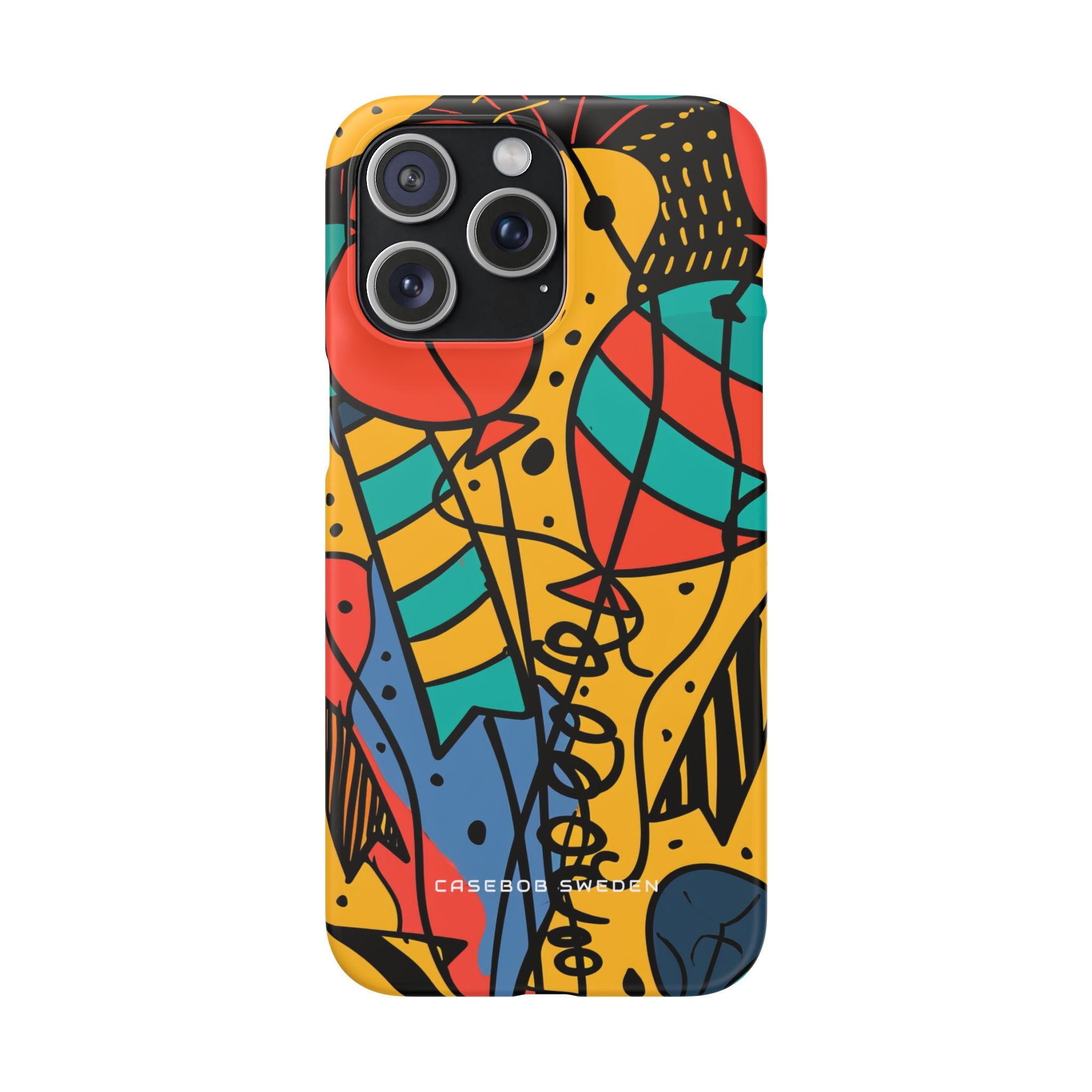 Playful Lines in Motion iPhone 15 - Slim Phone Case