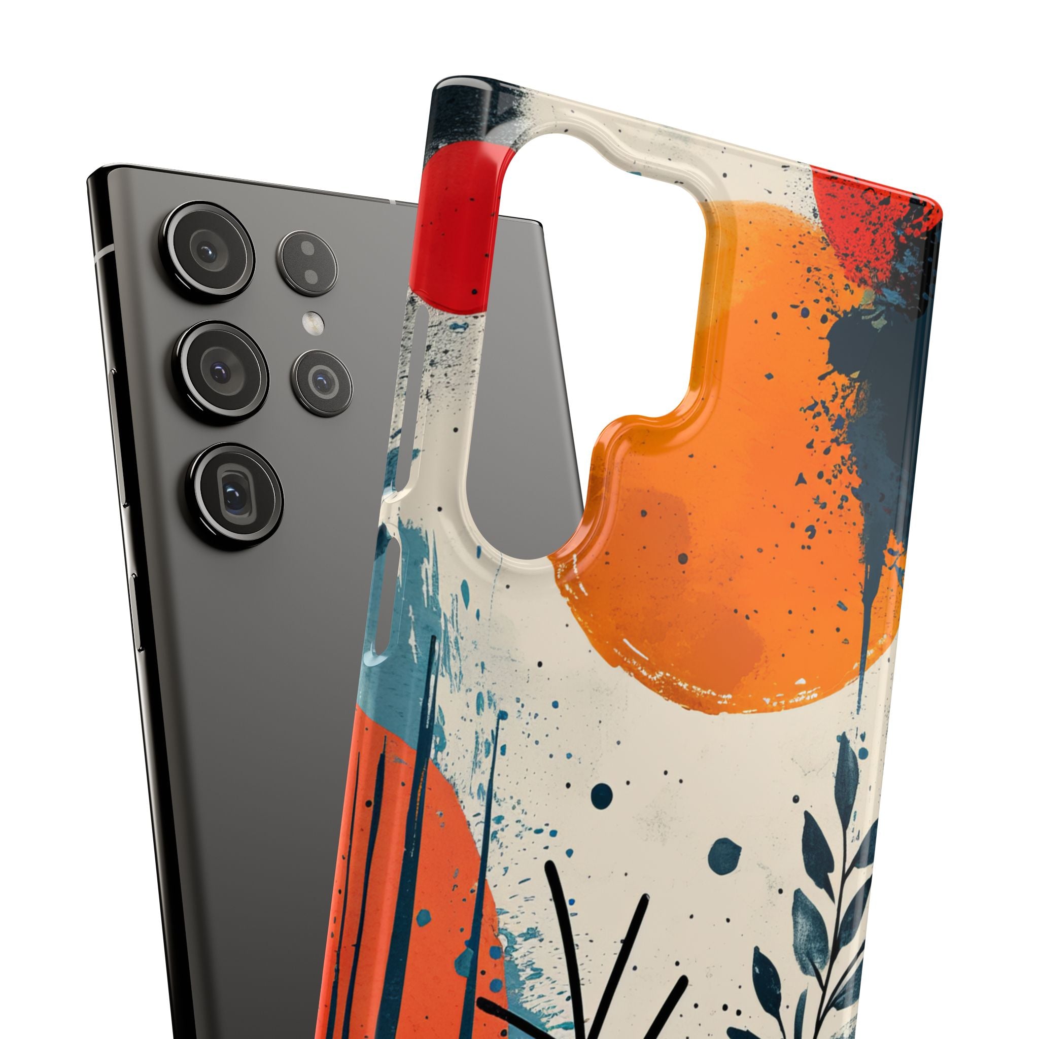 Orange Blue Splash - Slim Samsung S23 Phone Case