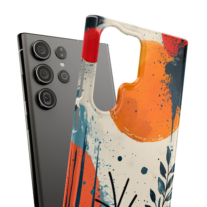 Orange Blue Splash - Slim Samsung S23 Phone Case