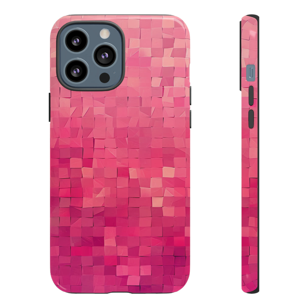 Pink Transition Squares - Protective Phone Case