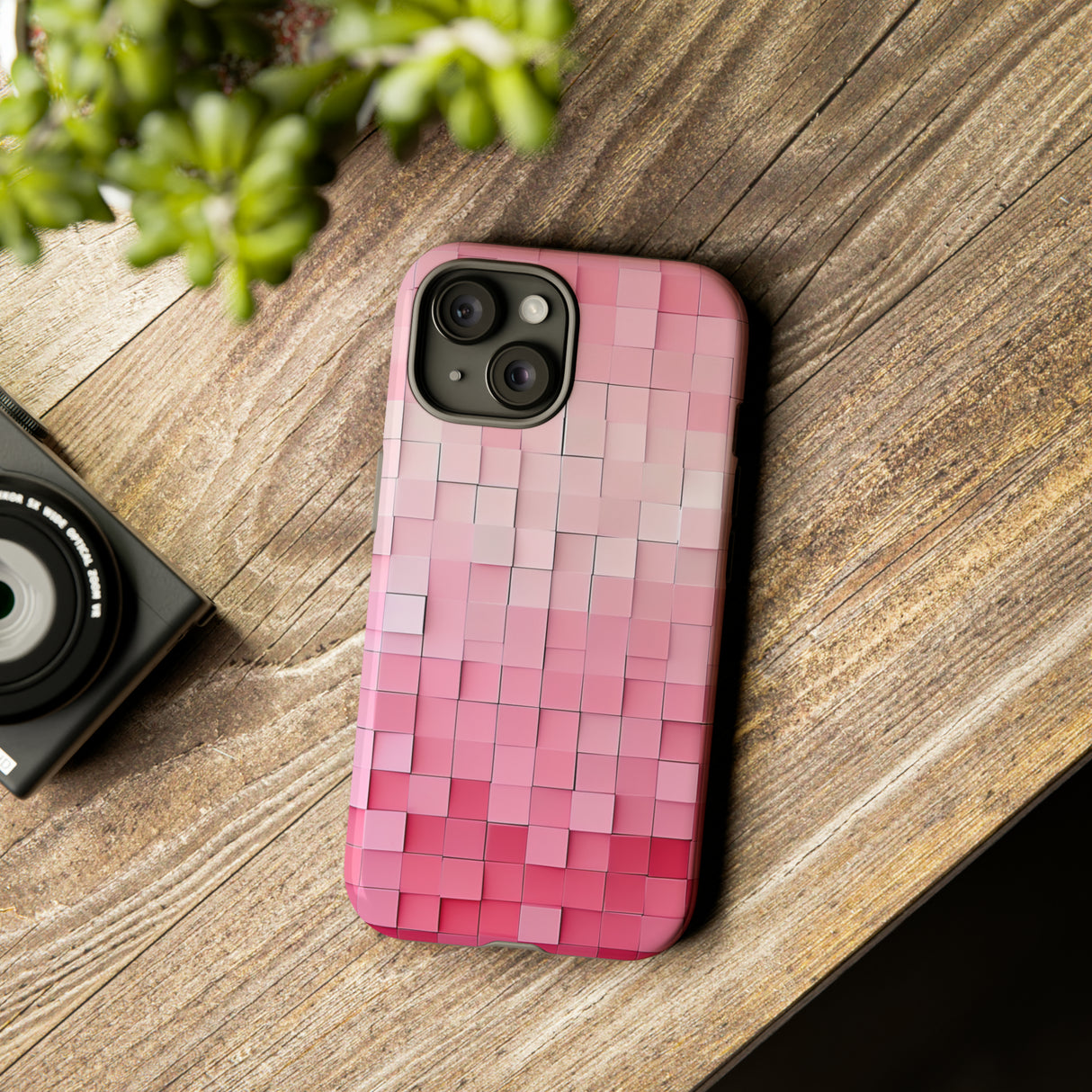 Pink Gradient Mosaic - Protective Phone Case