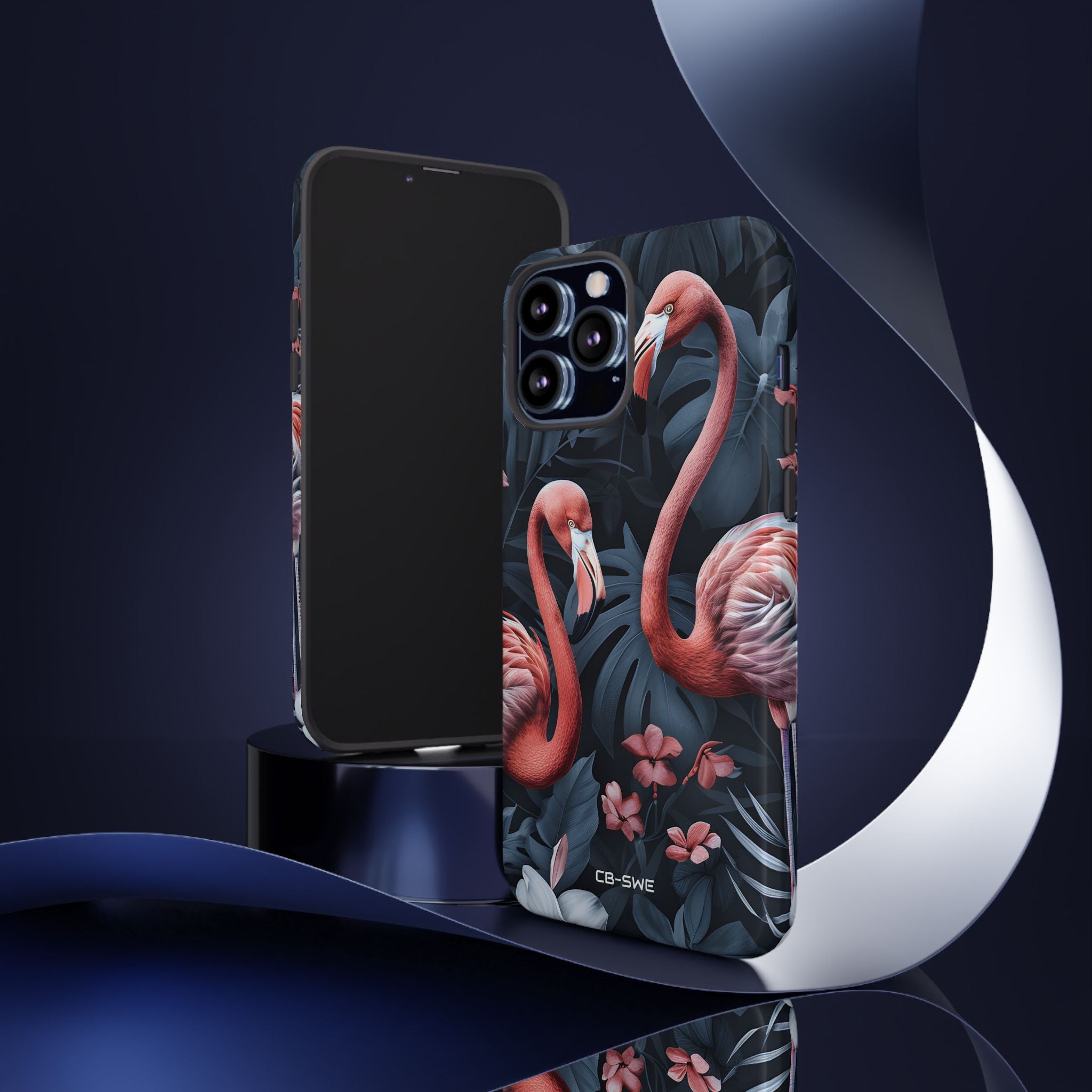Flamingos Embrace Nature - iPhone Case