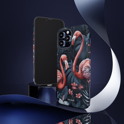Flamingos Embrace Nature - iPhone Case
