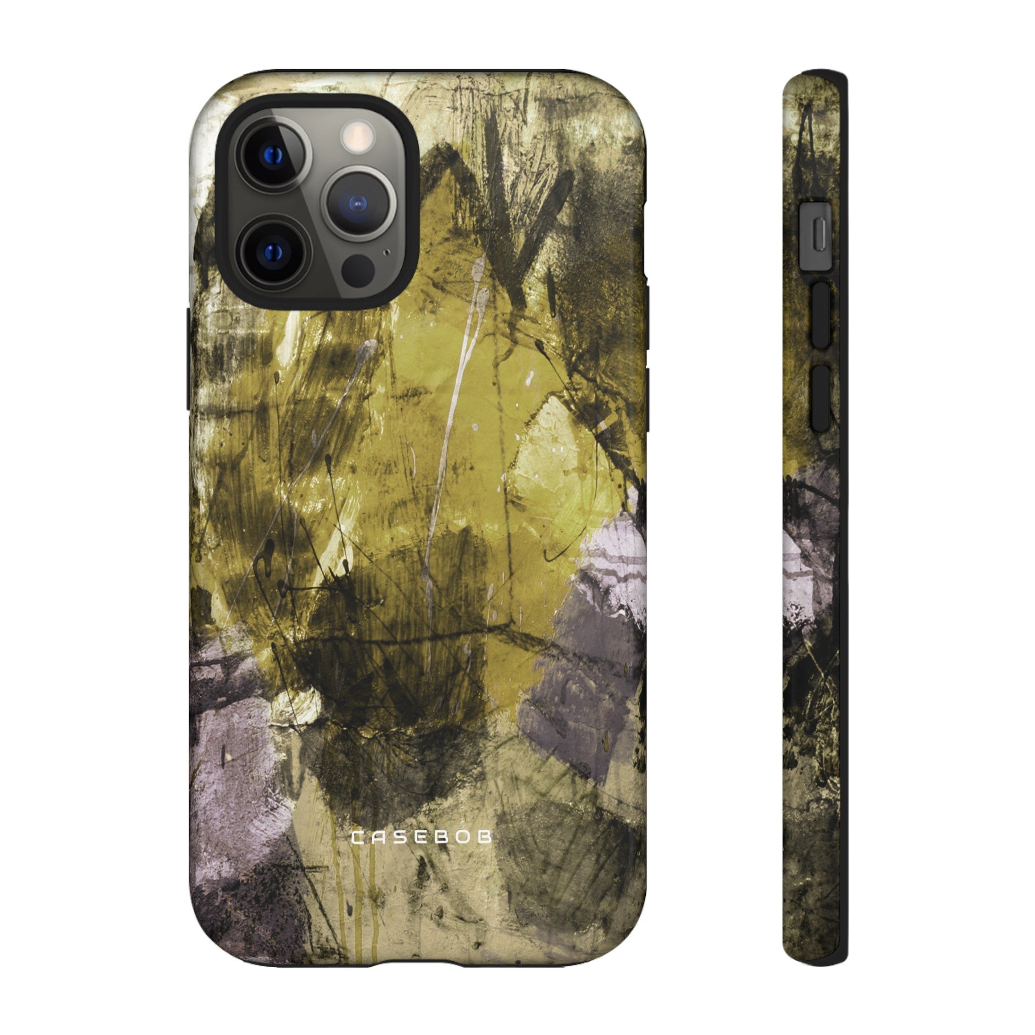 Yellow Grunge Art Phone Case - Protective Phone Case