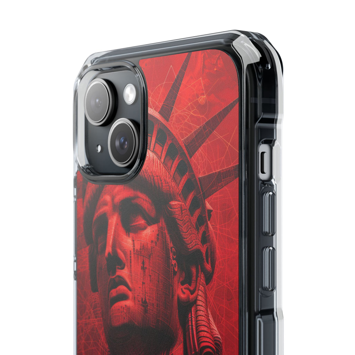 Red Liberty Revolution – Handyhülle für iPhone (Clear Impact – Magnetisch)