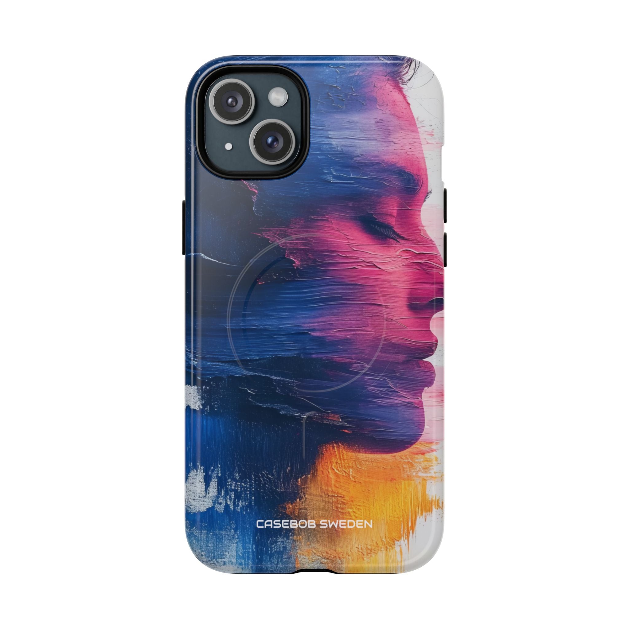 Blue Magenta Portrait - Tough + MagSafe® iPhone 15 Phone Case