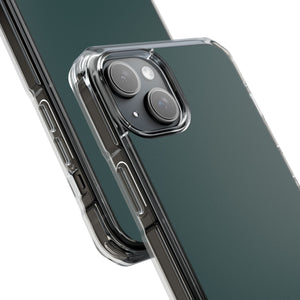 Dunkles Schiefergrau | Handyhülle für iPhone (Clear Impact Case – Magnetisch)