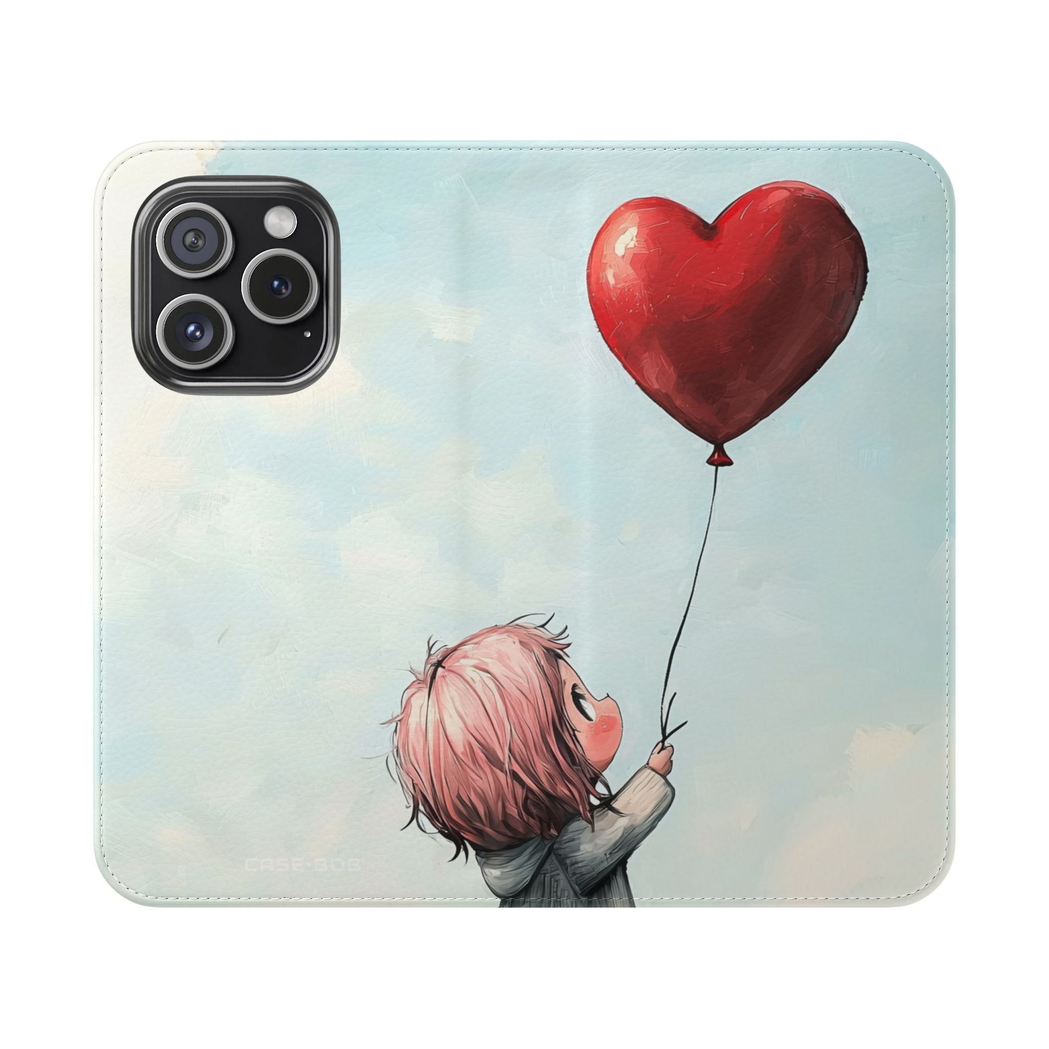 Heart Balloon Whimsy - iPhone 15 Pro Case - Wallet
