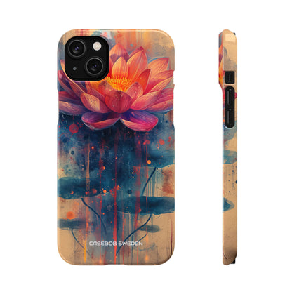 Lotus Blossom Art - Slim iPhone 14 Phone Case