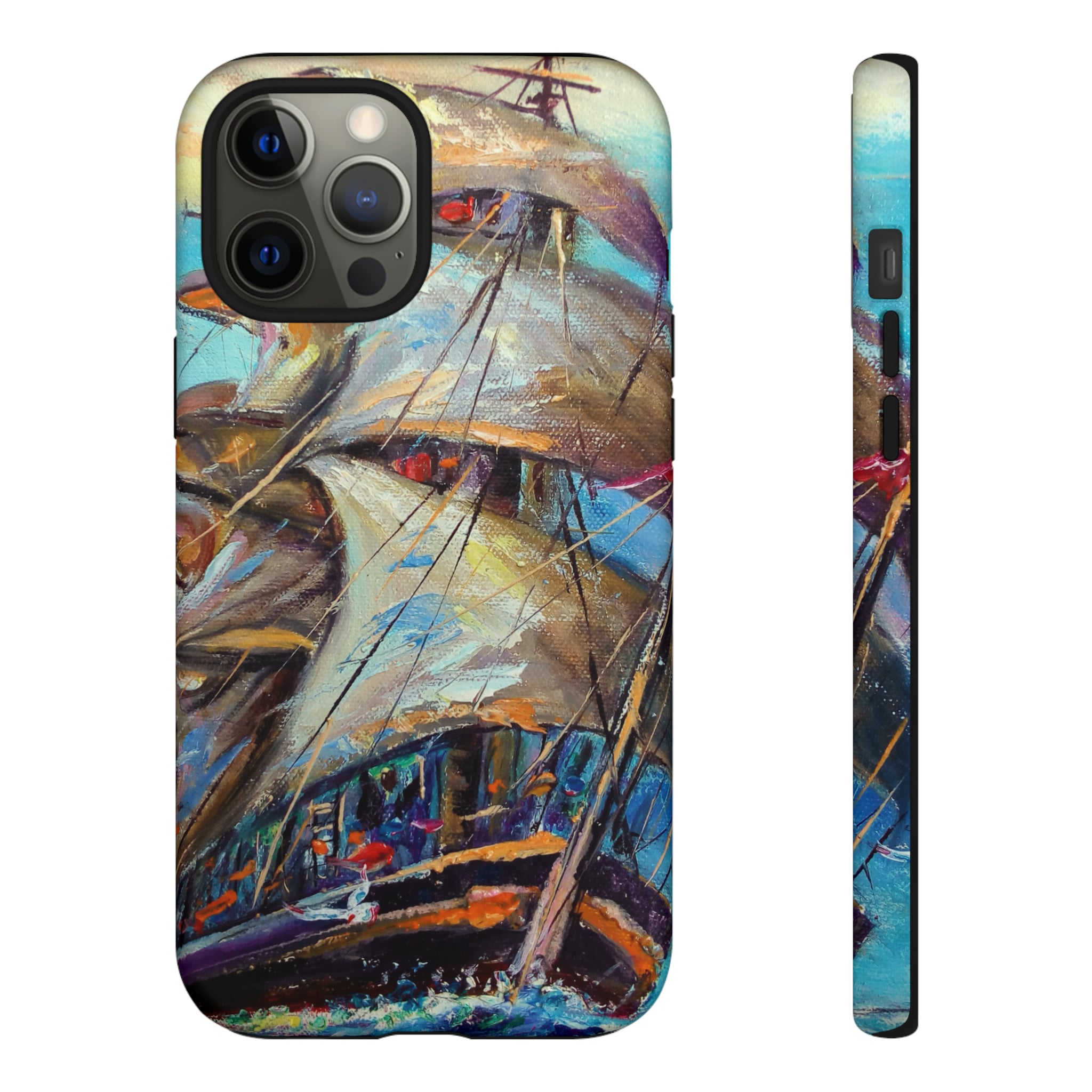 Oil painting - Sailboat - Protective Phone Case