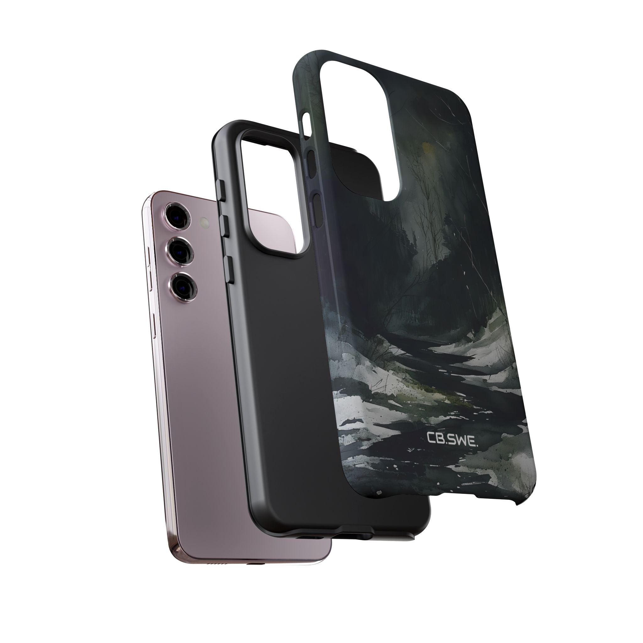 Moody Winter Landscape Watercolor Art Phone Cover Samsung S23 - Tough