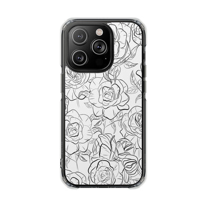 Intricate Rose Sketches iPhone Case - Impact