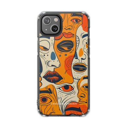 Gradient Face Mosaic iPhone 14 - Clear Impact Phone Case