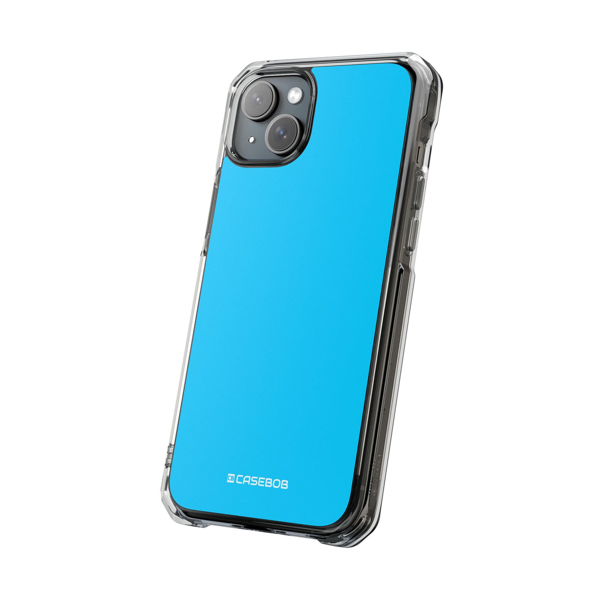 Vivid Sky Blue | Handyhülle für iPhone (Clear Impact Case – magnetisch) 