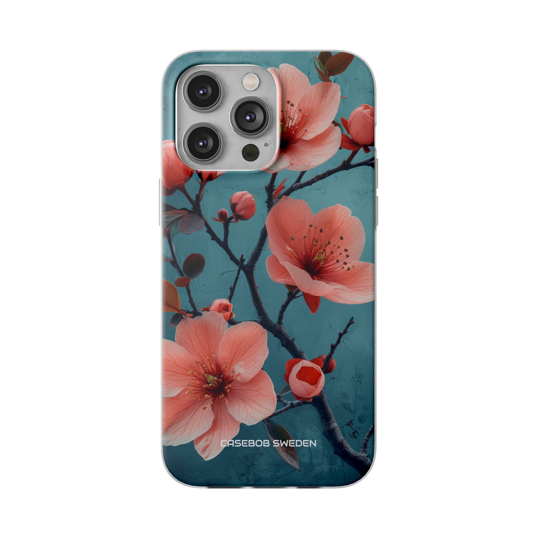 Teal Coral Blossom - Flexi iPhone 14 Phone Case