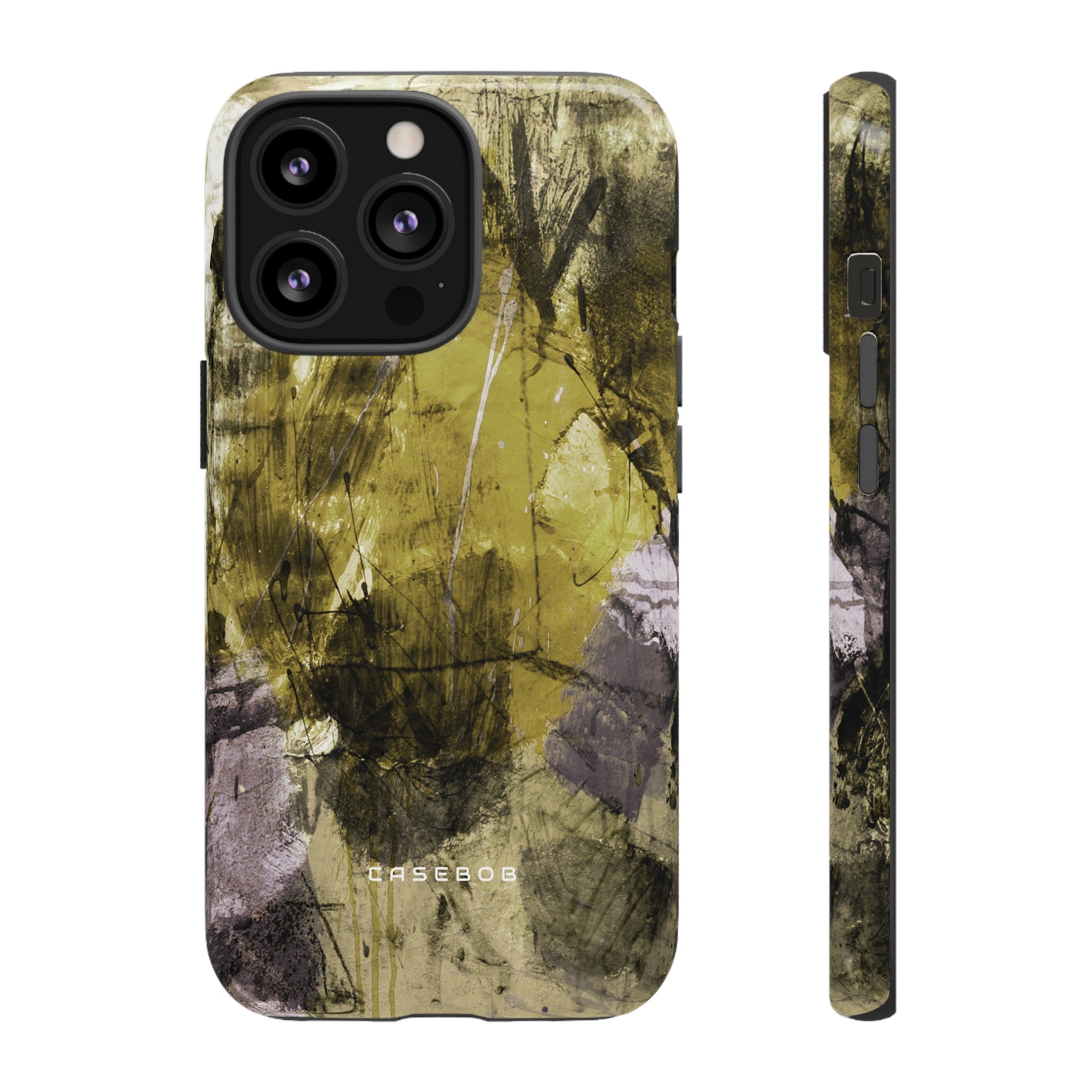 Yellow Grunge Art Phone Case - Protective Phone Case