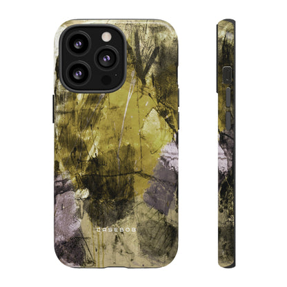 Yellow Grunge Art Phone Case - Protective Phone Case