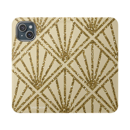 Golden Fan Sparkle - iPhone 15 Plus Case - Wallet