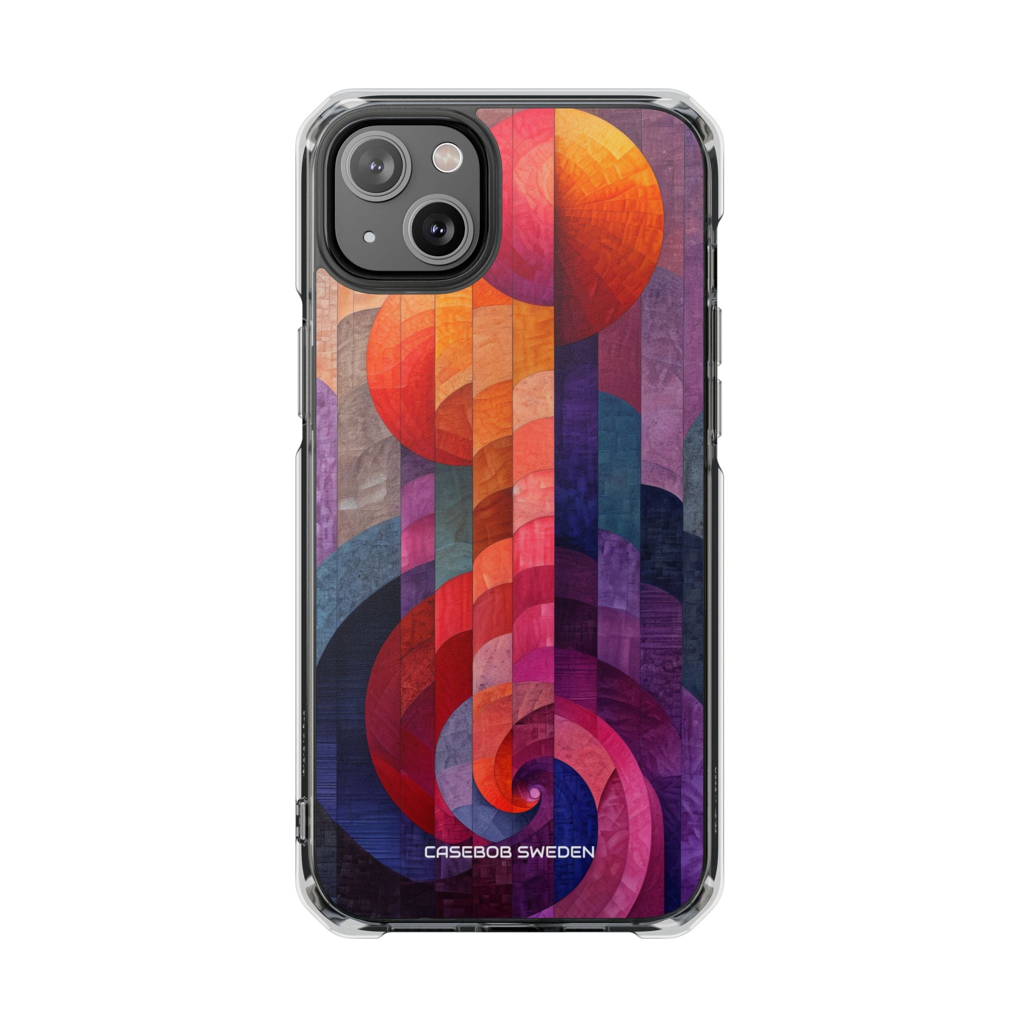 Purple Orange Abstract - Clear Impact iPhone 14 Phone Case