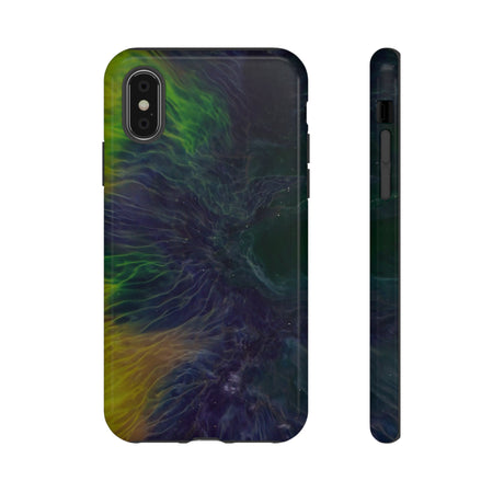 Dark Blue Ink Art iPhone Case (Protective) iPhone XS Glossy Phone Case