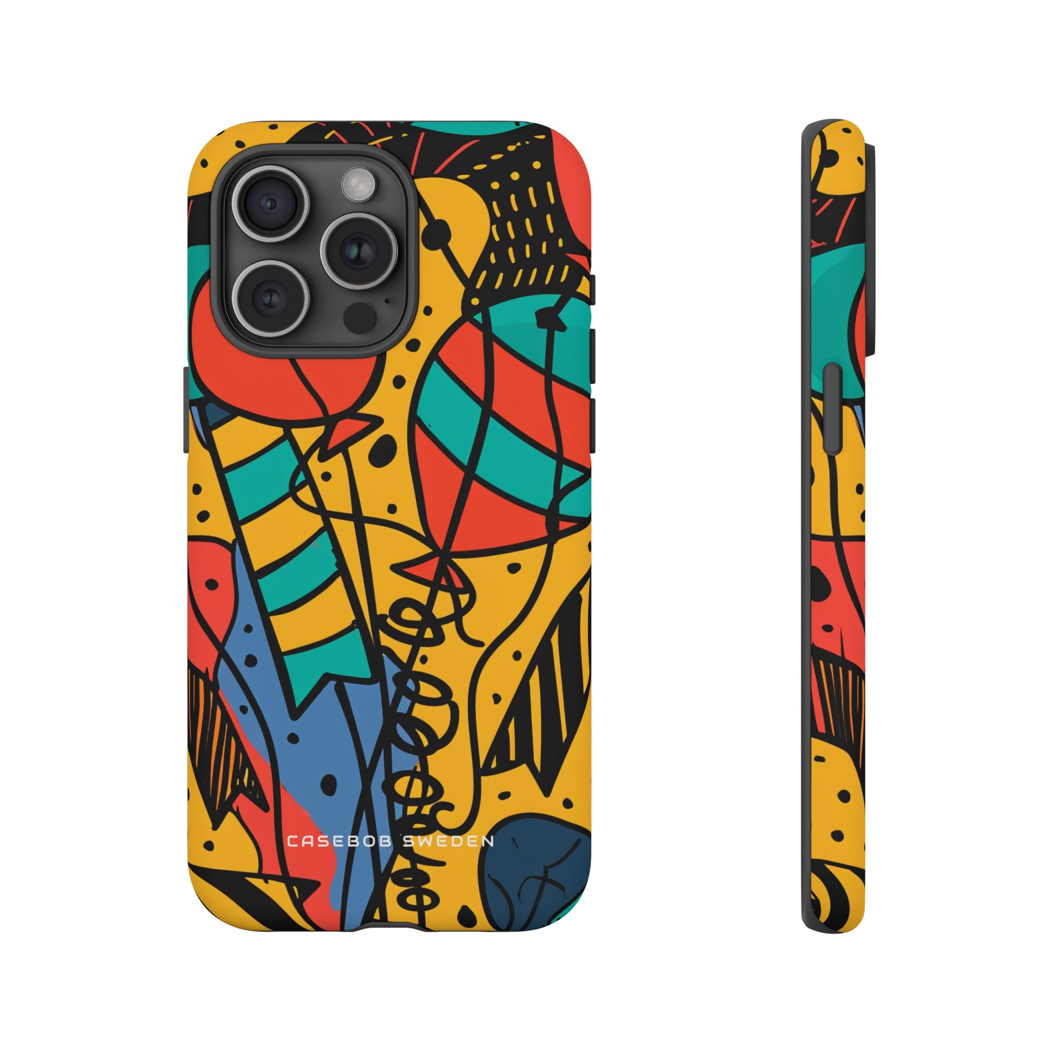 Playful Lines in Motion iPhone 15 - Tough Phone Case