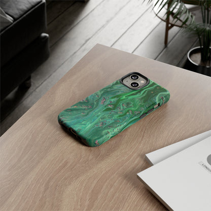 Light Green Ink Art iPhone Case (Protective) Phone Case