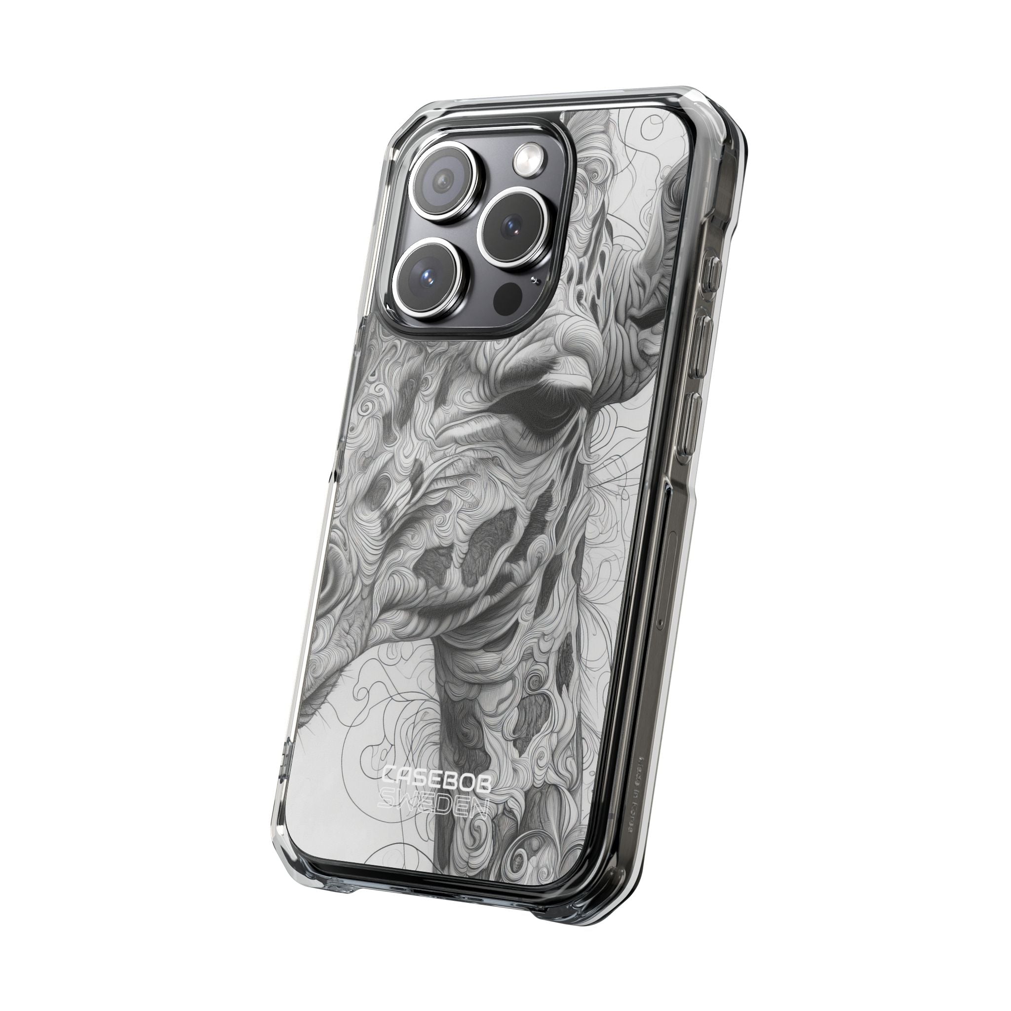 Swirling Giraffe Art iPhone 15 - Impact Clear+