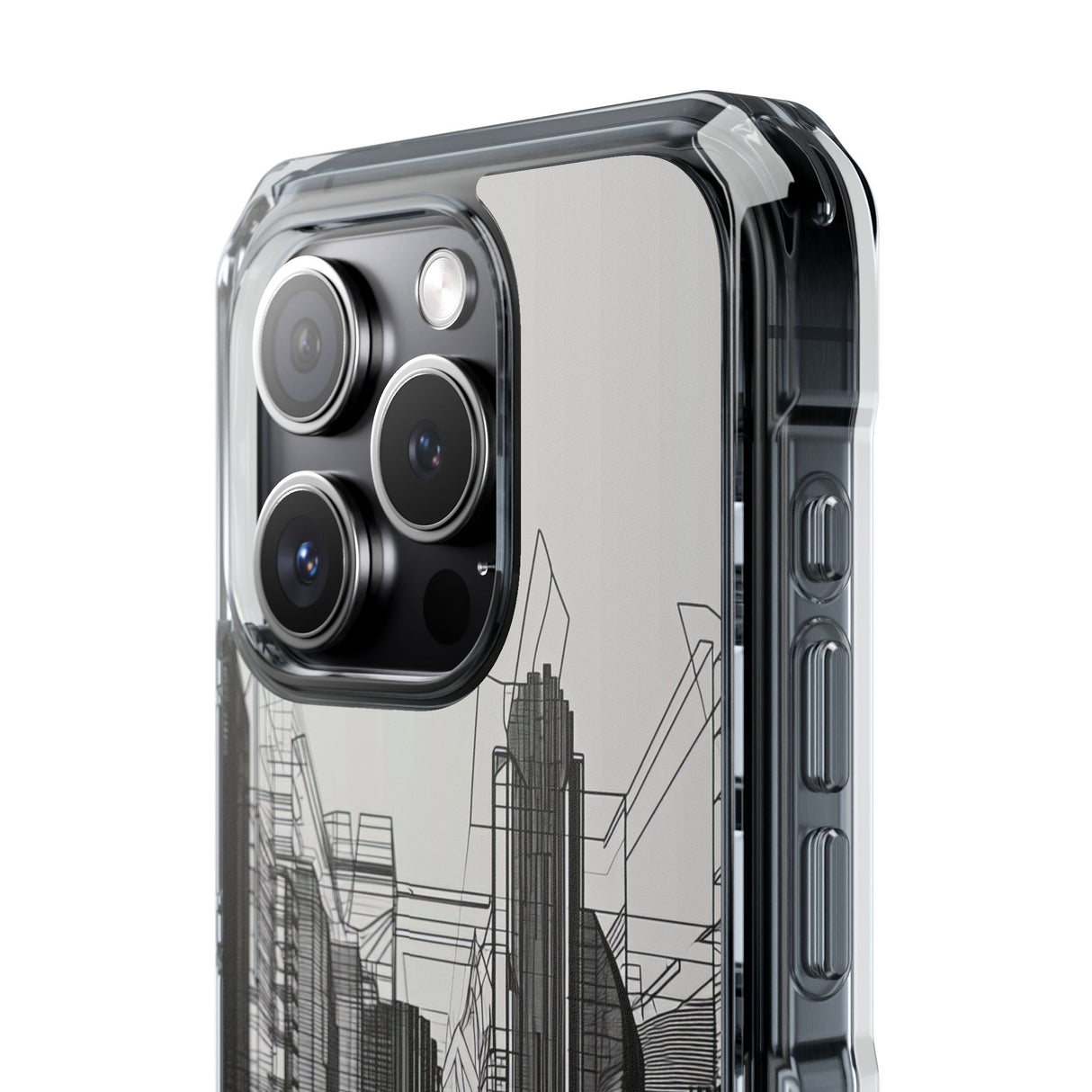 Urban Wireframe - Phone Case for iPhone (Clear Impact - Magnetic)