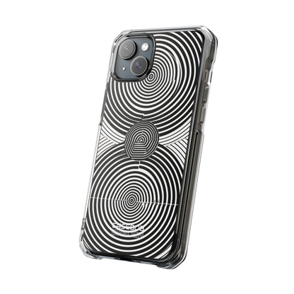 Monochrome Spiral Motion iPhone 15 - Impact Clear+