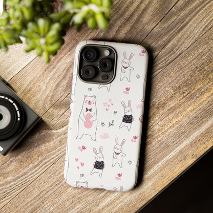 Bears Dance Playfully - iPhone Case