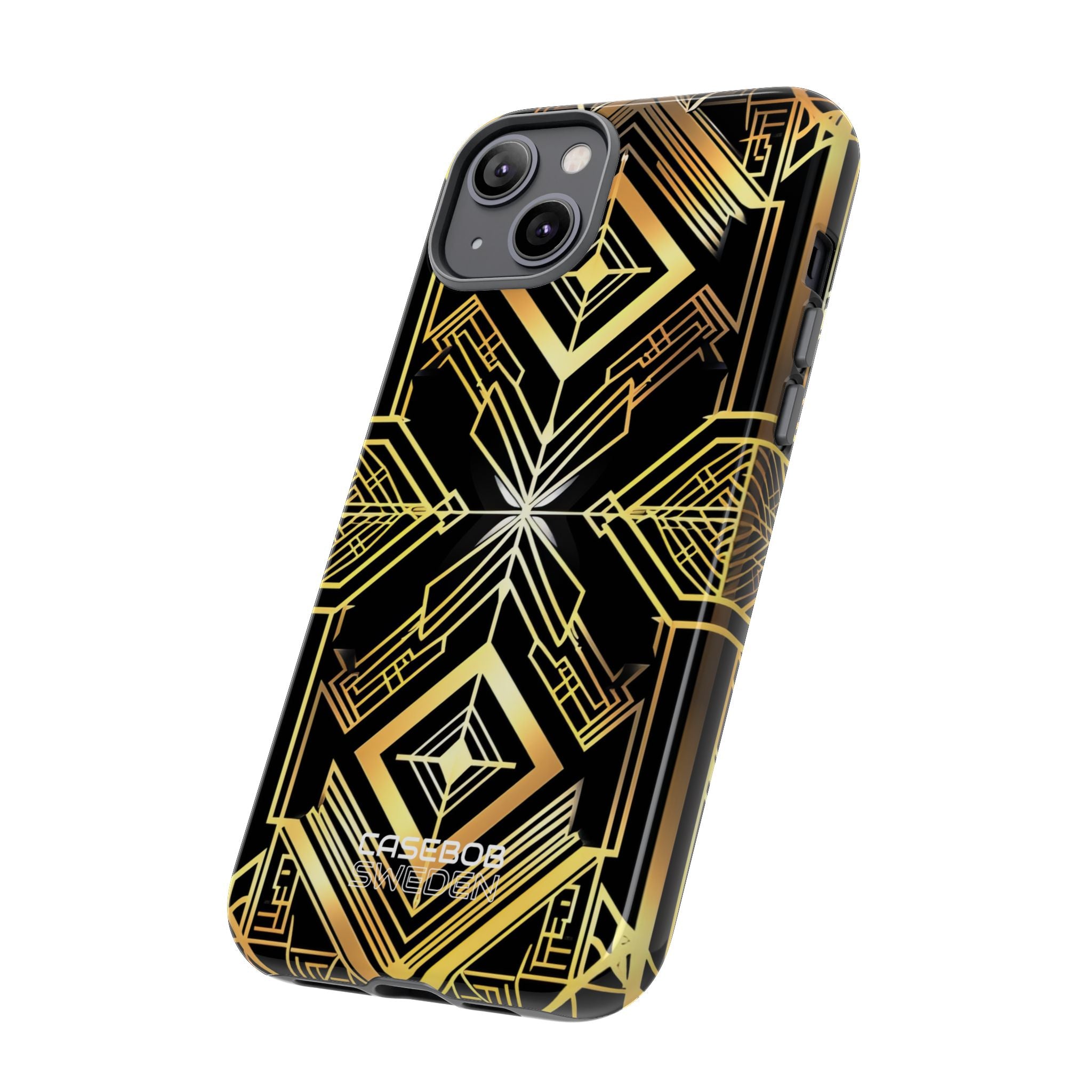Golden Geometric Symphony iPhone 14 - Tough