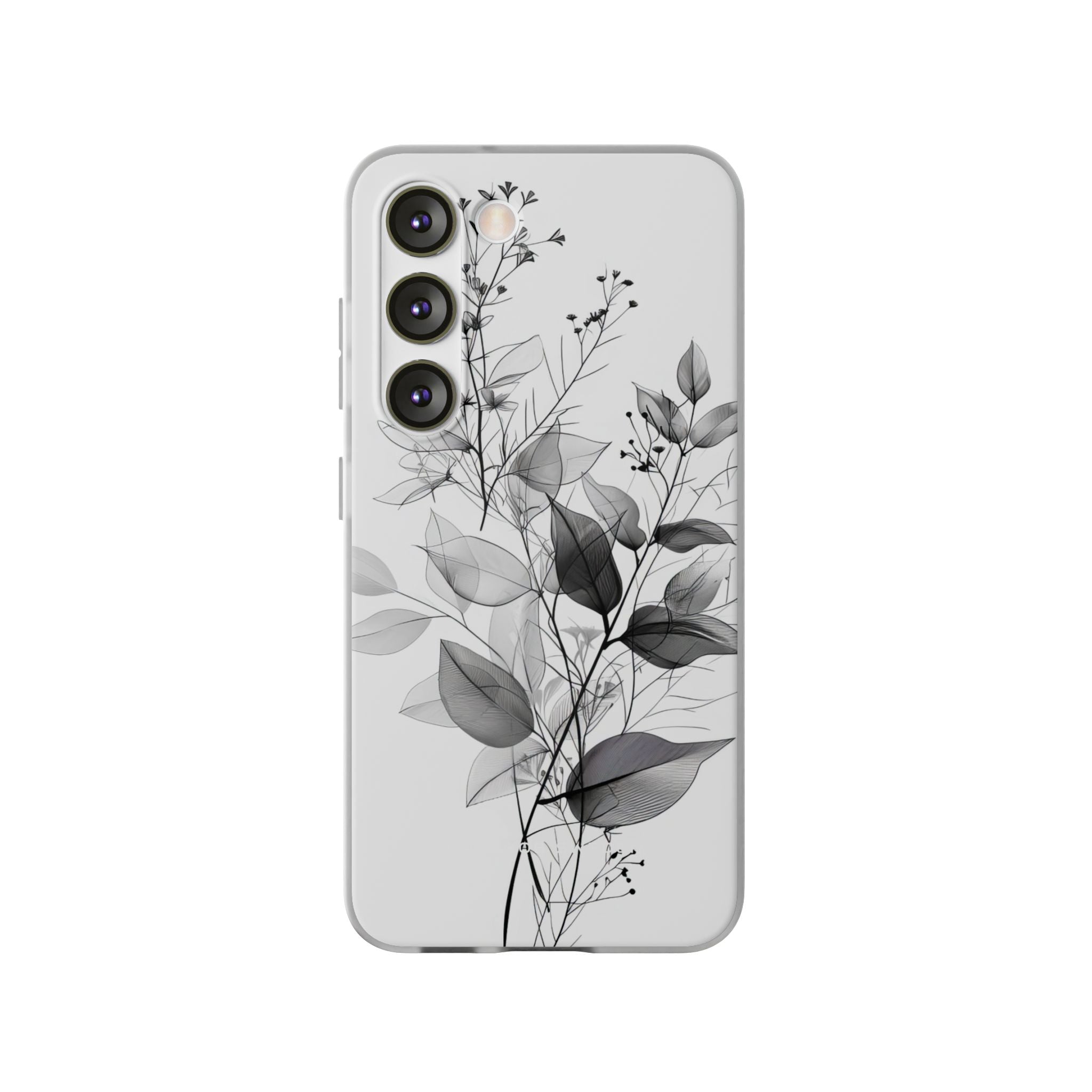 Monochrome Floral Elegance Samsung S23 - Flexi Phone Case