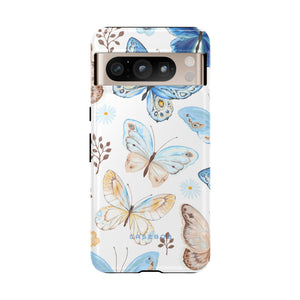 Flying Butterflies, Blue and Yellow iPhone case (Protective) - Protective Phone Case