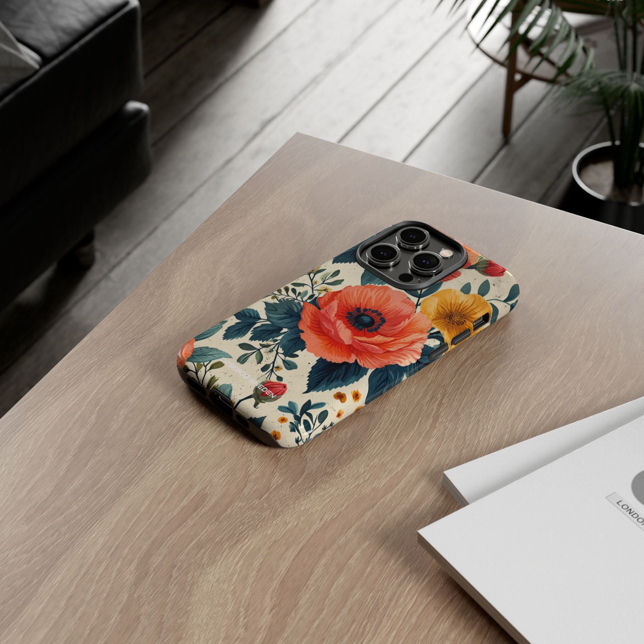 Vibrant Botanical Poppies - Tough iPhone 14 Phone Case