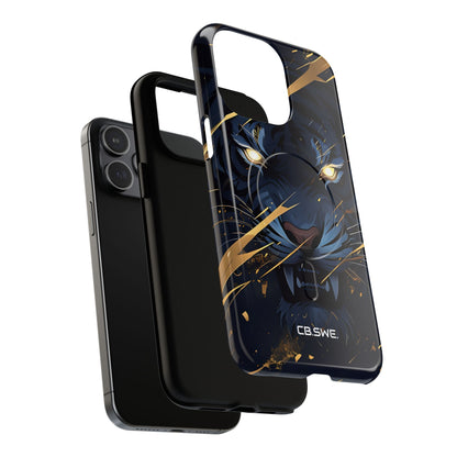 Fierce Blue Tiger Face Glowing Eyes iPhone 15 - Tough+