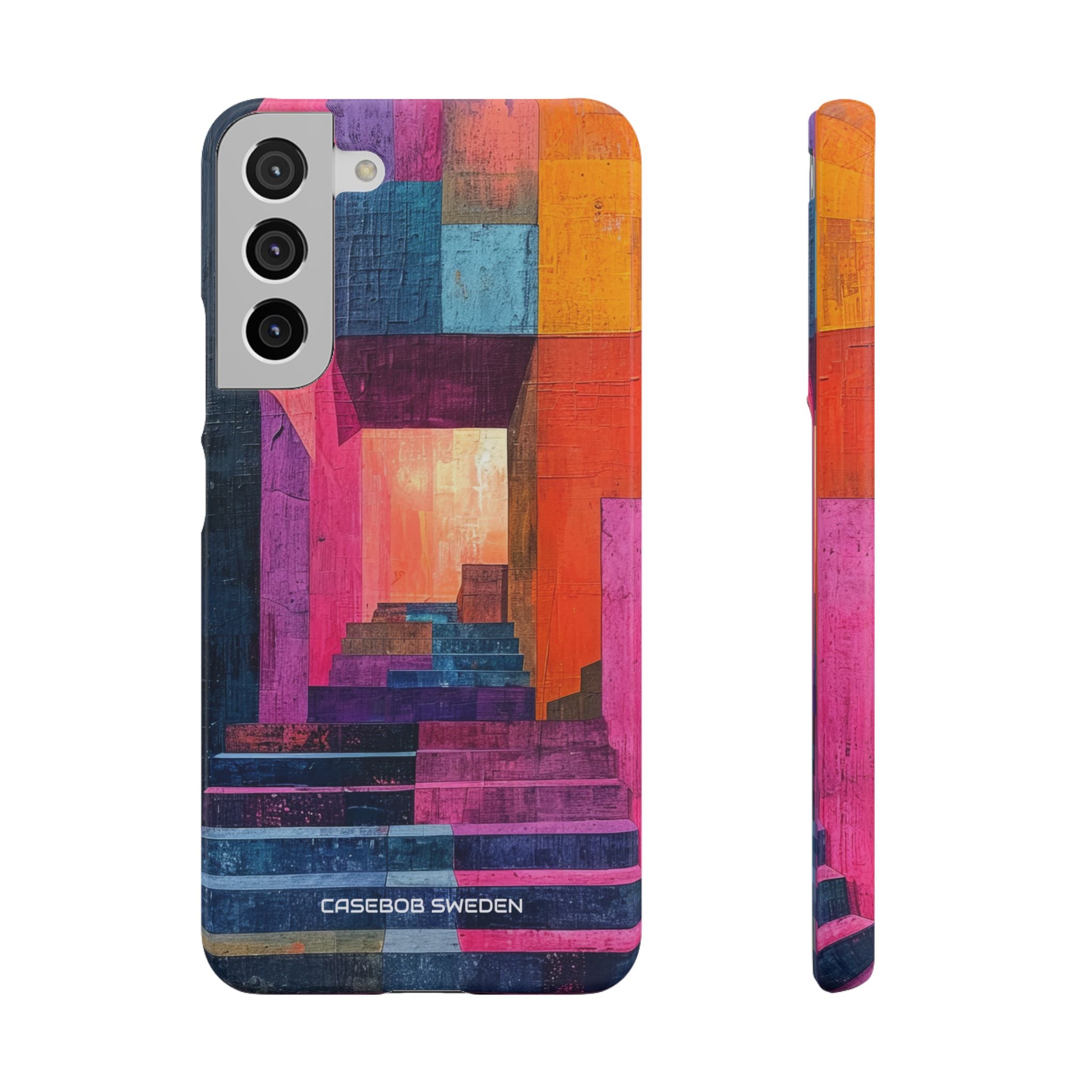 Pink Orange Geometry - Slim Samsung S22 Phone Case